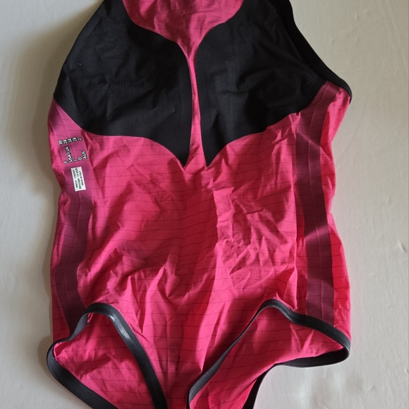 Arena Women's Powerskin Carbon Duo Top And Jammer Swim Tech Suit Gray And Pink - Picture 7 of 13
